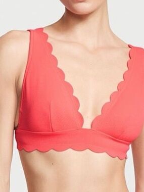 Victoria's Secret Coral Scalloped V-Neck Bikini Top